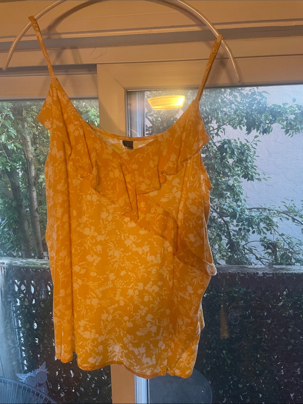 Old Navy Yellow Floral Ruffle-Trim Camisole